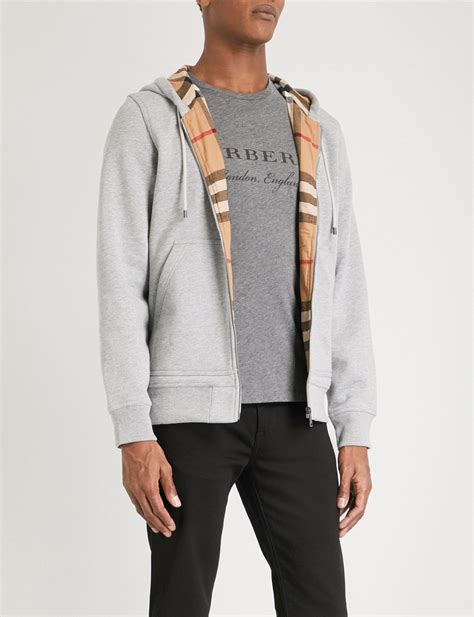 gray burberry hoodie